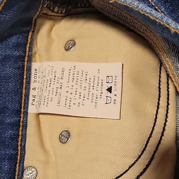 Rag & Bone The Dre Low Rise Straight Boyfriend Jeans Size 26 - Picture 10 of 11
